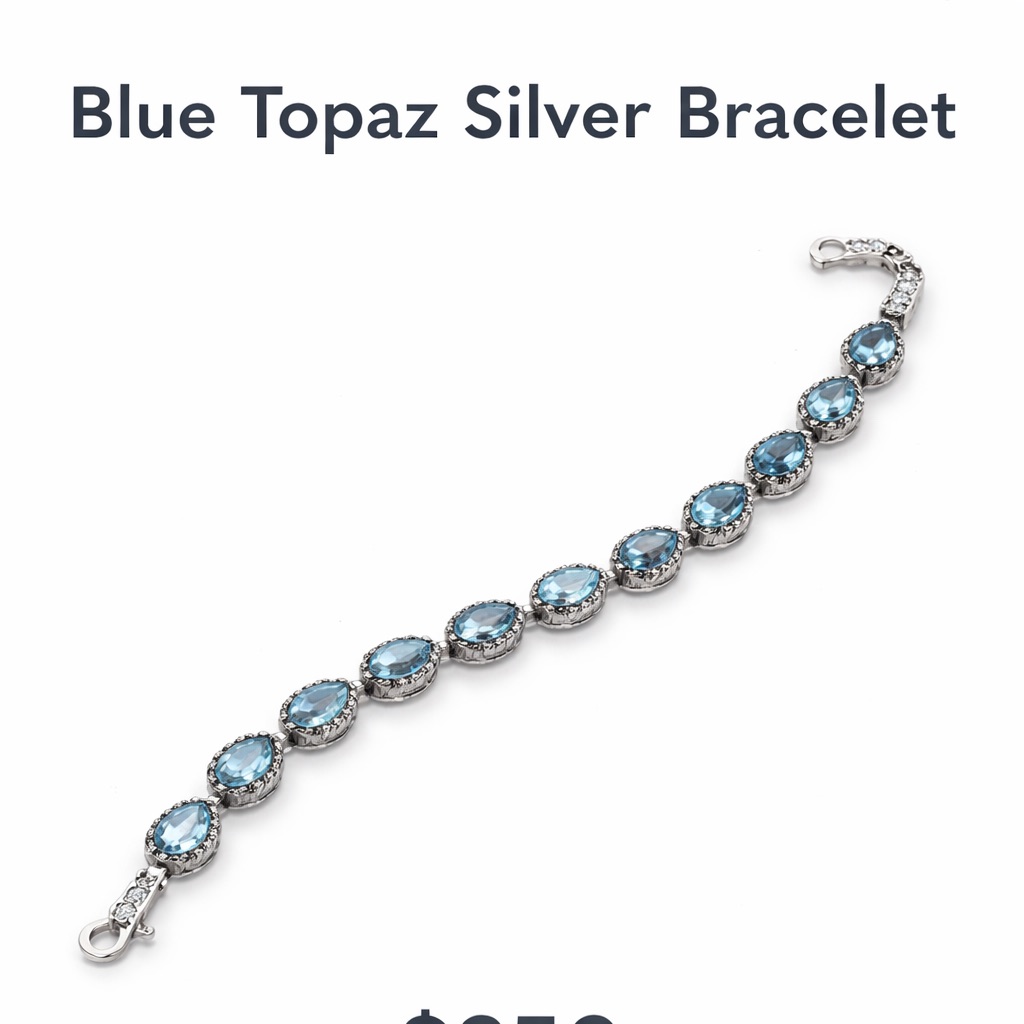 Blue Topaz Silver Bracelet